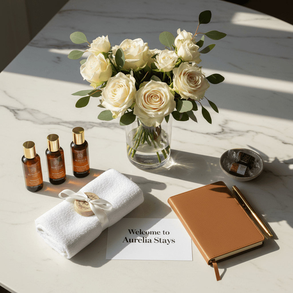 Premium guest amenities and welcome details